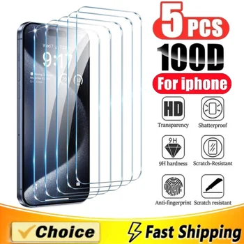 Protecteur d'écran en verre pour iPhone, verre de protection pour iPhone 15 Pro Max, 14, 13, 12, 11, 7, 8 Plus, X, Poly, XS, Mini, Guatemala, 5 pièces