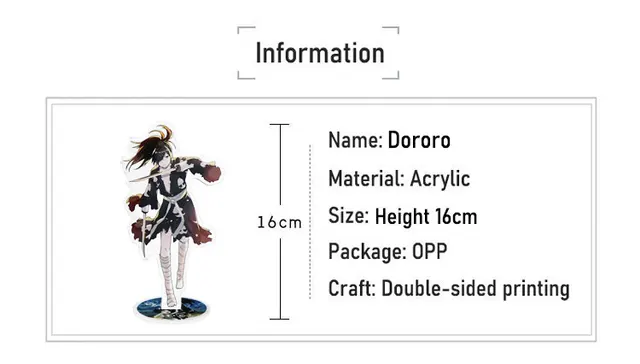 Anime dororo hyakkimaru personagens licenciamento suporte figura + base de  acrílico ornamentos modelo placa cosplay desktop decoração presentes