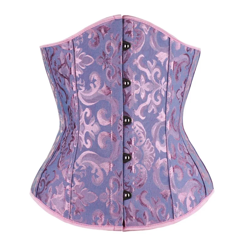 Corset Bustier Top Underbust Corset Floral Push Up Boned Bustier Gothique Korsett For Women Front Busk Gorset Korse Sexy Women Gothic Corset body shaper waist trainer corset bustier top waist corset lace lingerie lace corset