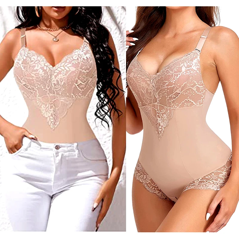 

Женское Кружевное боди с открытой спиной и глубоким V-образным вырезом