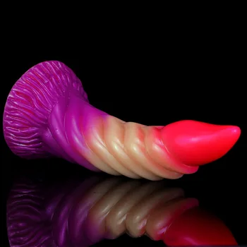 Red Dragon Spiked Dildo With Suction Cup Tiny Dog Fox Penis For Beginners Vagina Stimulate Silicone Anal Sex Toys Fetish Product 6