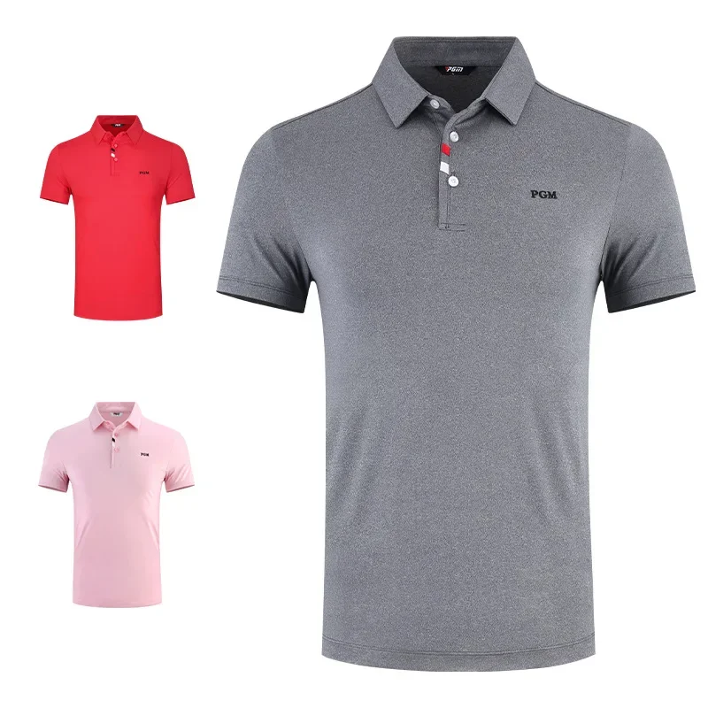 Men golf shirt PGM Golf Men's Short Sleeve T Shirts summer quick-dry breathable outdoor sports sweat absorbent golf wear for men M-XXL YF441