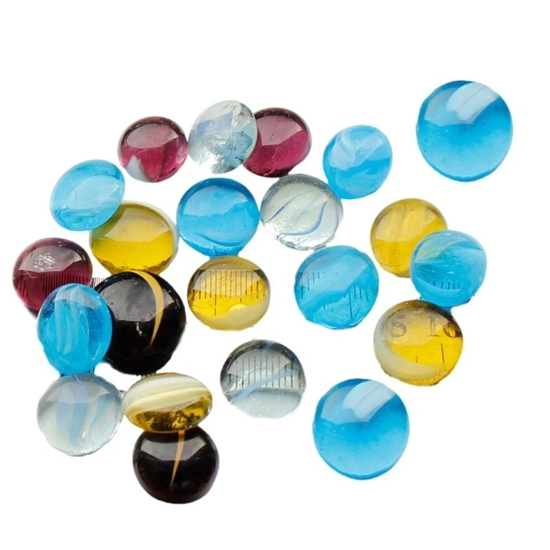 2.2pound Colorful Glass Beads Flat Bottom Marble Beads for Craft Project Flower Vase and Home Decors and Art Supply K2WE