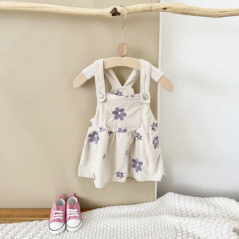 Cute Purple Embroidered Baby Girls Dress
