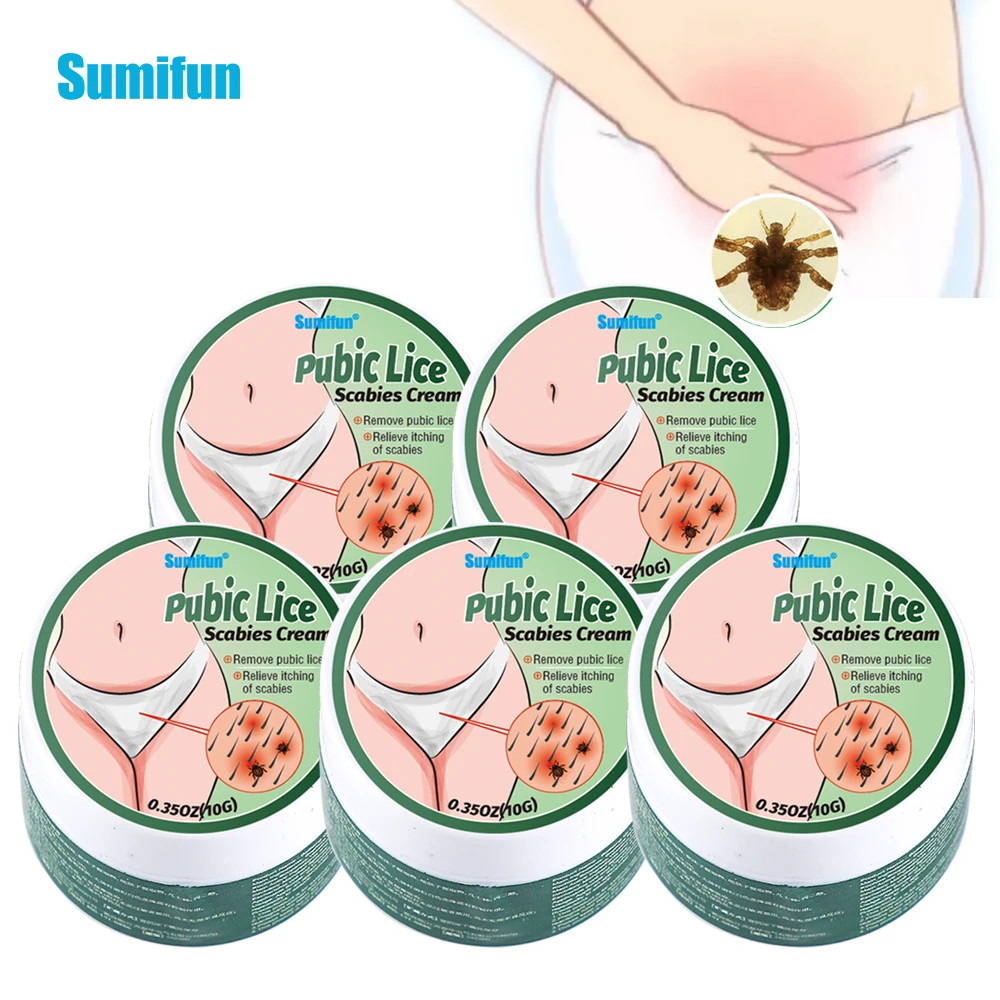 

1/5pcs Sumifun Pubic Lice Antibacterial Cream Scabies Lice Removal Anti-Itch Herbal Ointment Skin Care Anti-mite Plaster 10g