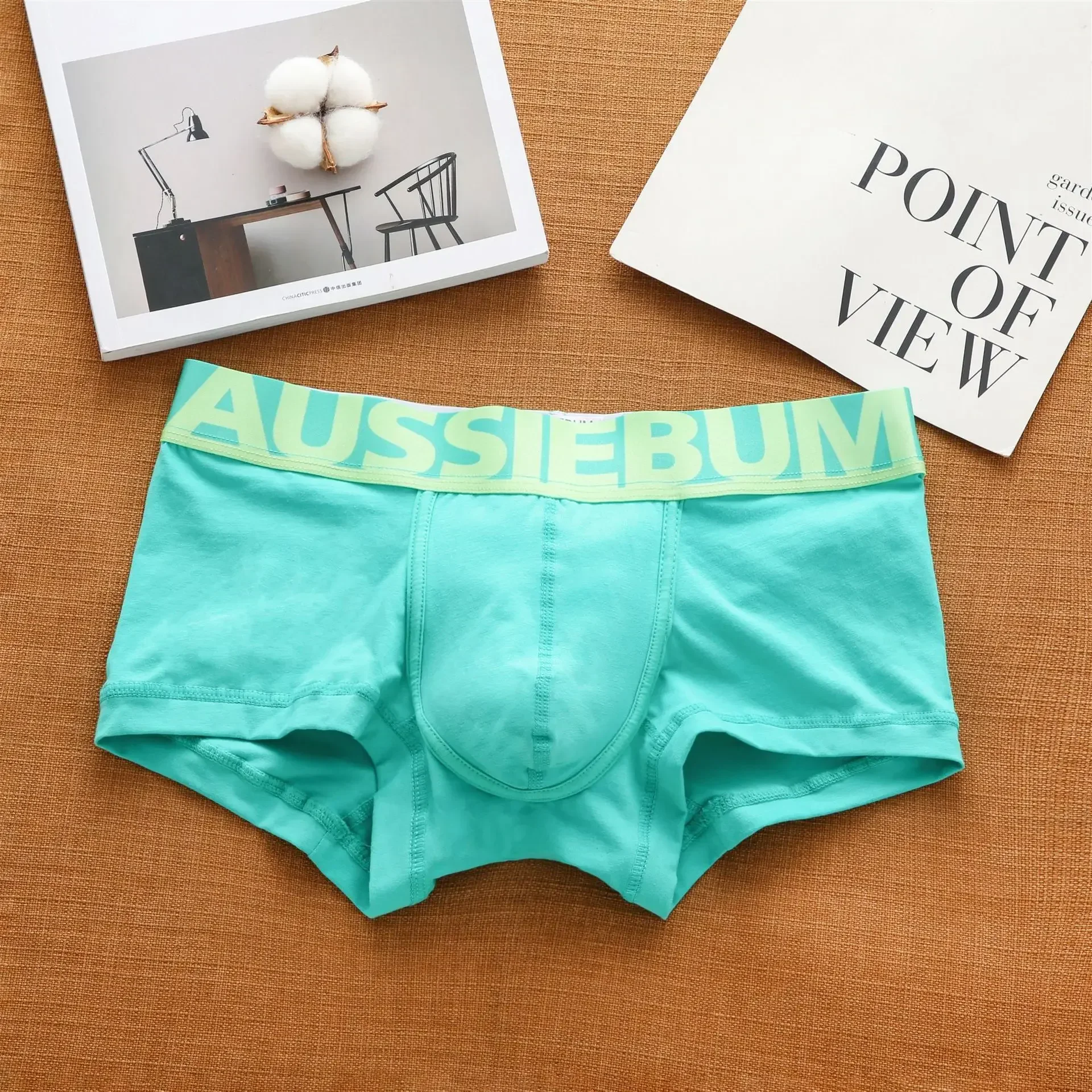 Men's cotton underwear low waist letter tide comfortable sweat-absorbent boxer shorts 2