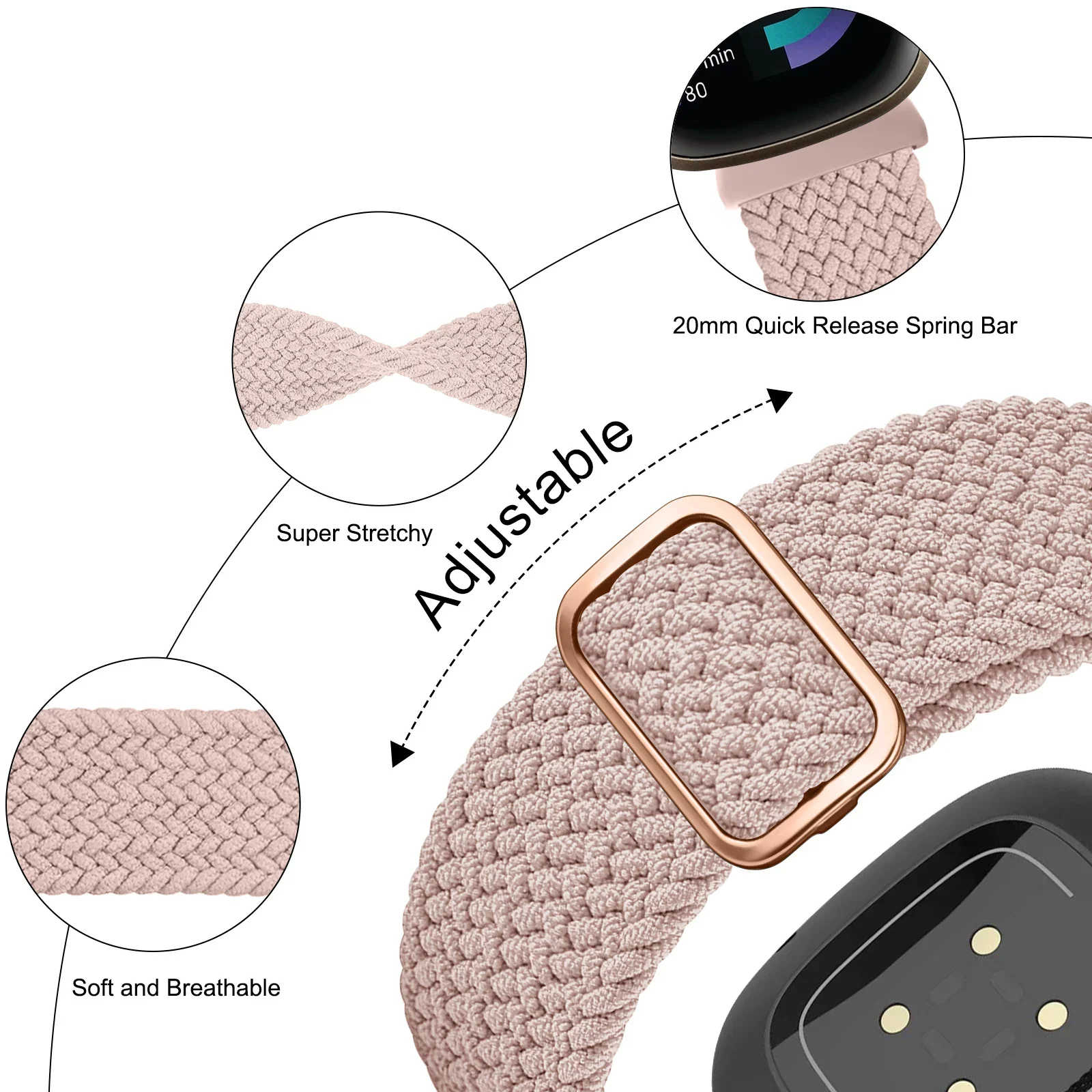 Versatile Elastic Braided Loop Band – Adjustable Wristband Bracelet