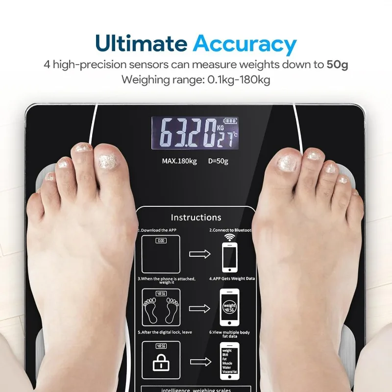 Special Electronic Scale for Body Management and Fat Loss Bluetooth Body Fat Scale with Smartphone App Home Weight Scale 4