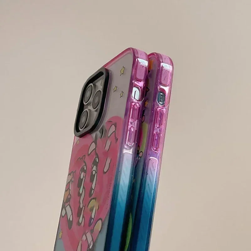2.0 Acrylic Colorful Border Cartoon Girl iPhone 11 12 13 14 15 Pro Max Case - Protective iPhone Case