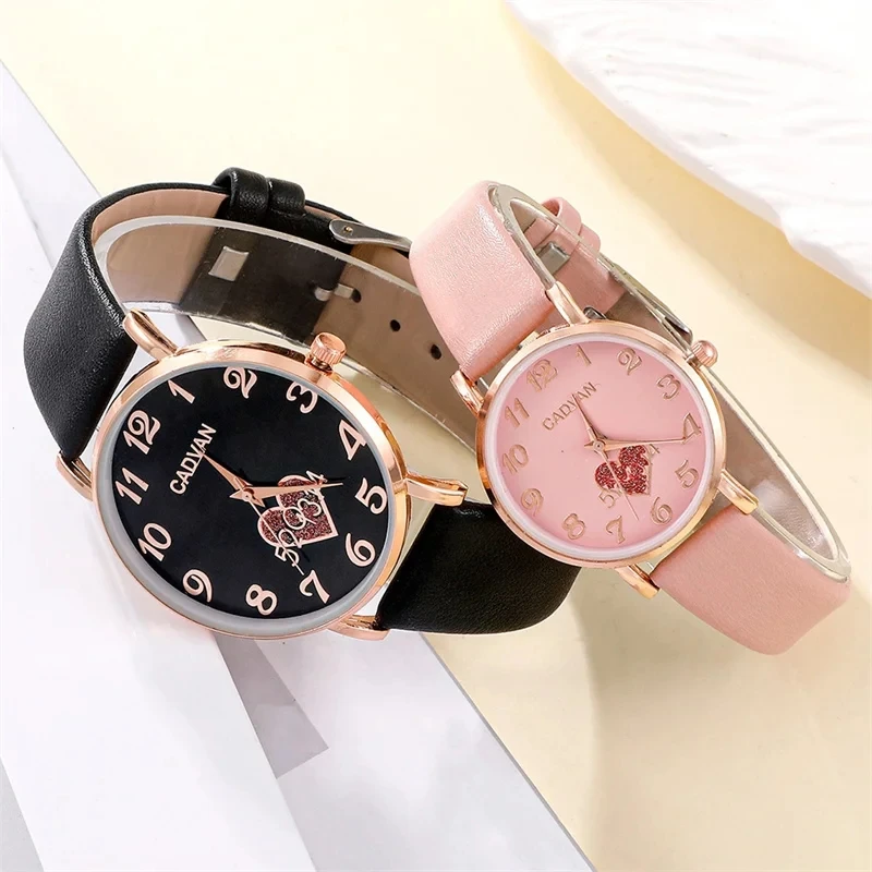 Quartz watch Luxury Brand Couple For Women Men Calendar Love Dial Leather