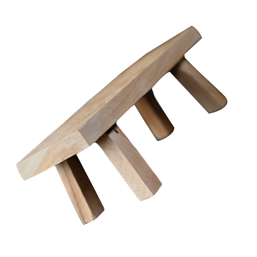

Creative Stool-shaped Desktop Decor Stool Sculpture Wooden Handcrafts Display Base