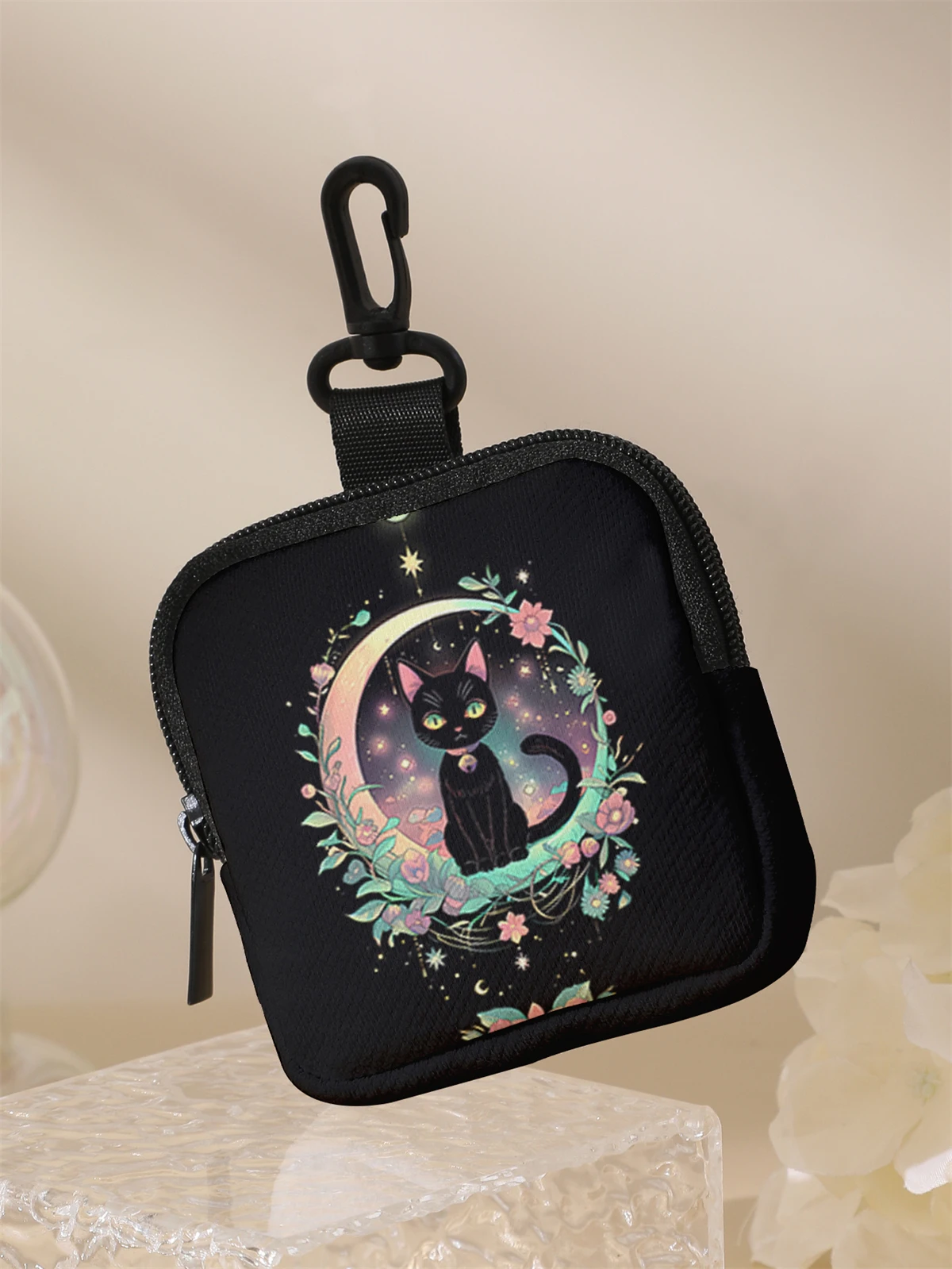 Large capacity coin wallets with black cat patterns, digital printed coin wallets, and storage bags are ideal choices for gifts