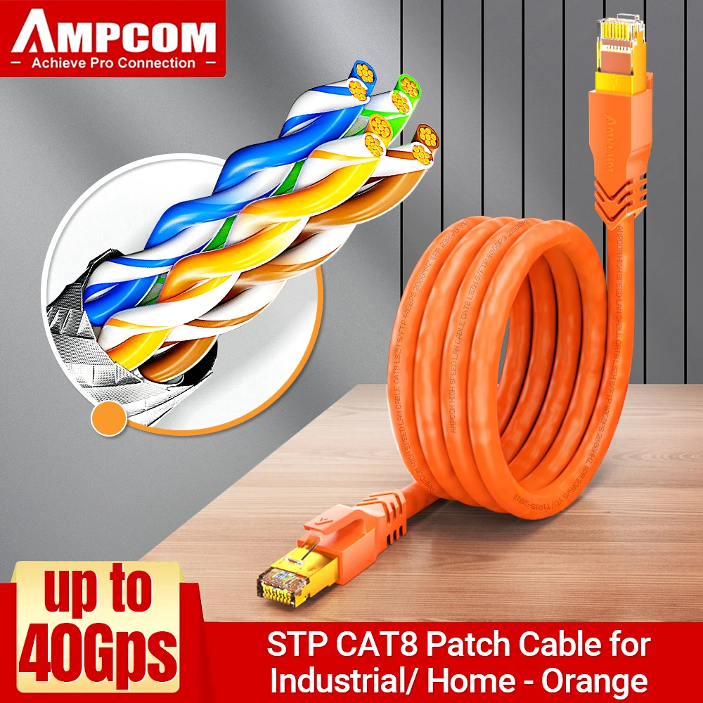 Premium High-Speed Ethernet Cable - 40Gbps, 2000MHz, SFTP RJ45 Patch Cord