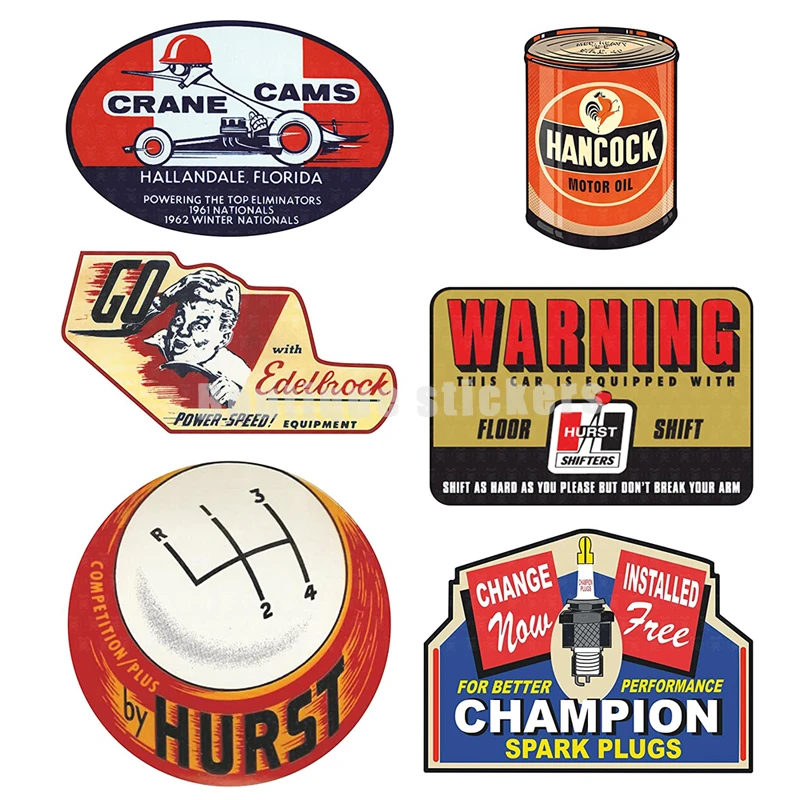 Vintage Race Car Stickers