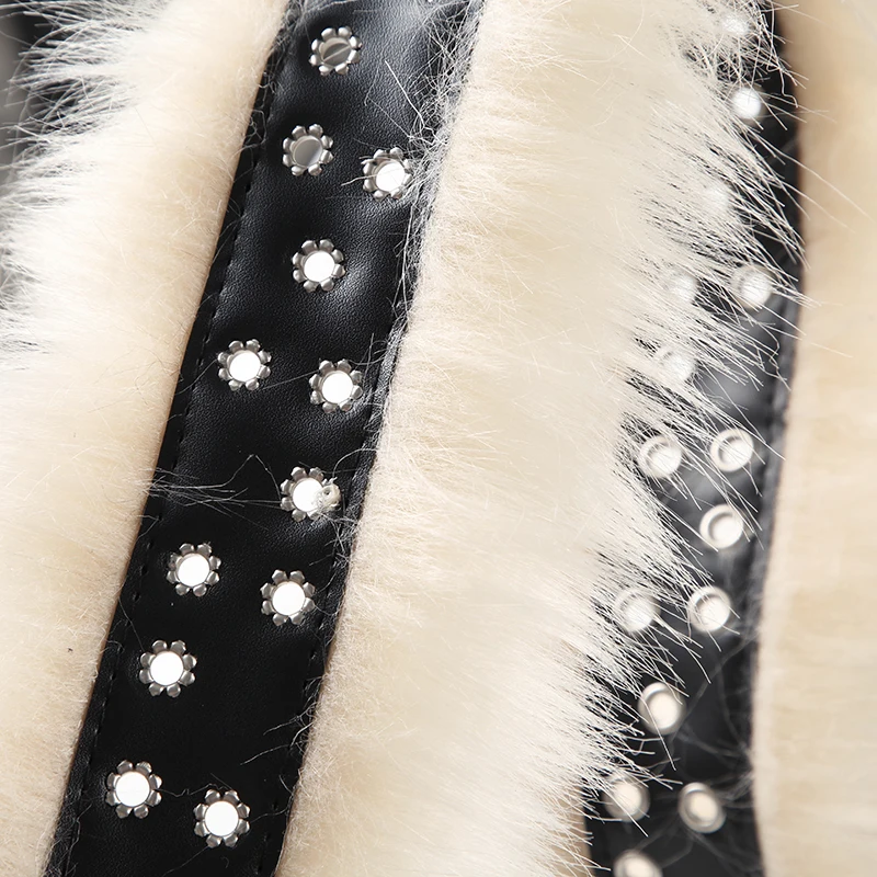 Faux Fur Spliced Pu Fashion Women¡¯s Belts Chic All-Match Khaki Y2k Retro Wild Style Accessorie Exquisite