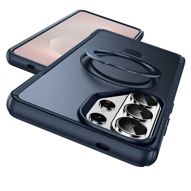 Premium Magnetic Phone Case with Shockproof Slim Fit and Magsafe-Compatible Kickstand Design