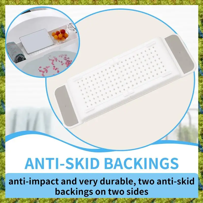 UISN Retractable Bathtub Storage Rack Bath Tray Shelf Tub Bathroom Tools Towel Storage Shelf Kitchen Sink Drain Holder