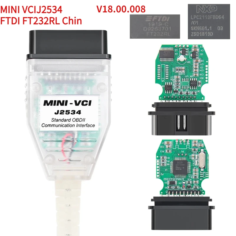 Mini Vci Per Toyota Tis Techstream V18.00.008 Minivci Ftdi Per J2534 Auto Scanner Obd Obd2 Cavo Di Diagnostica Per Auto Spedizione Gratuita