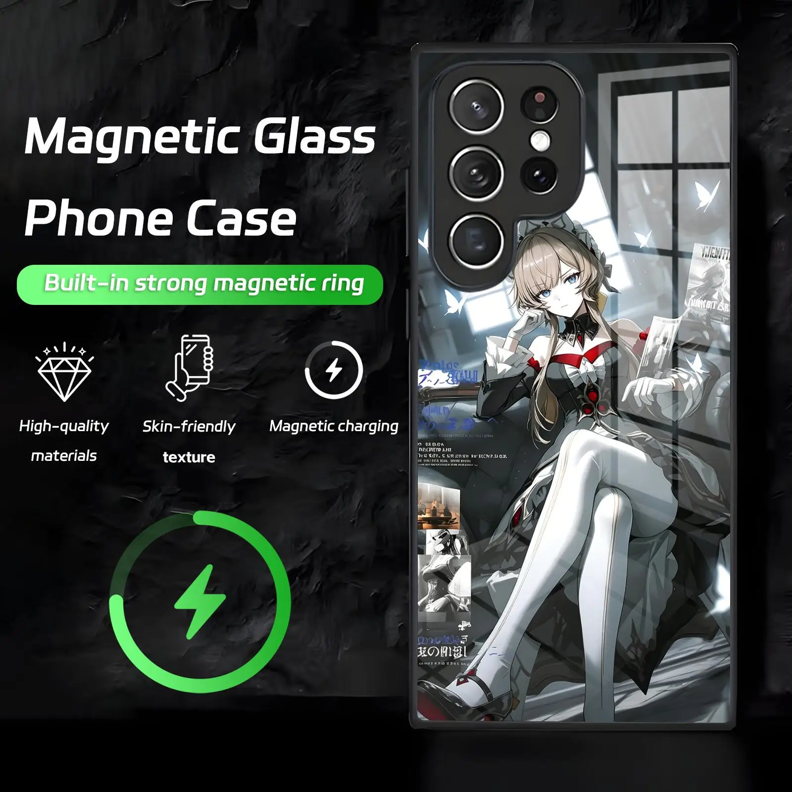 Genshin Impact Sandrone Magnetic Glass Phone Case