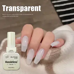 Hassleless Pudding Milky White Gel Nail Polish, Pure Color UV Gel, Professional Nail Art DIY, 15ml (CS - ha - 03)