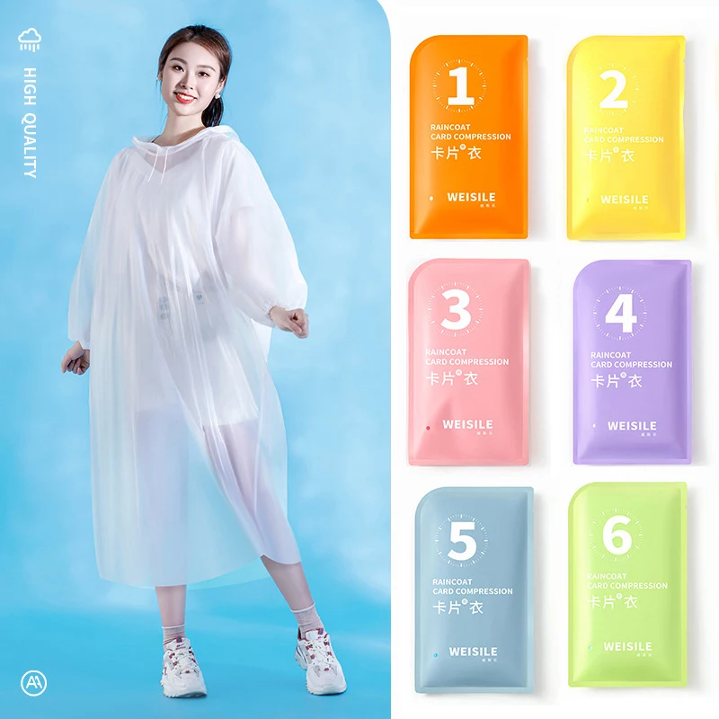 Raincoat Poncho Portable Thickened Raincoat Travel Outdoor Rainwear Waterproof For Women And Men Disposable Camping Rain Cover Travel Supplies
