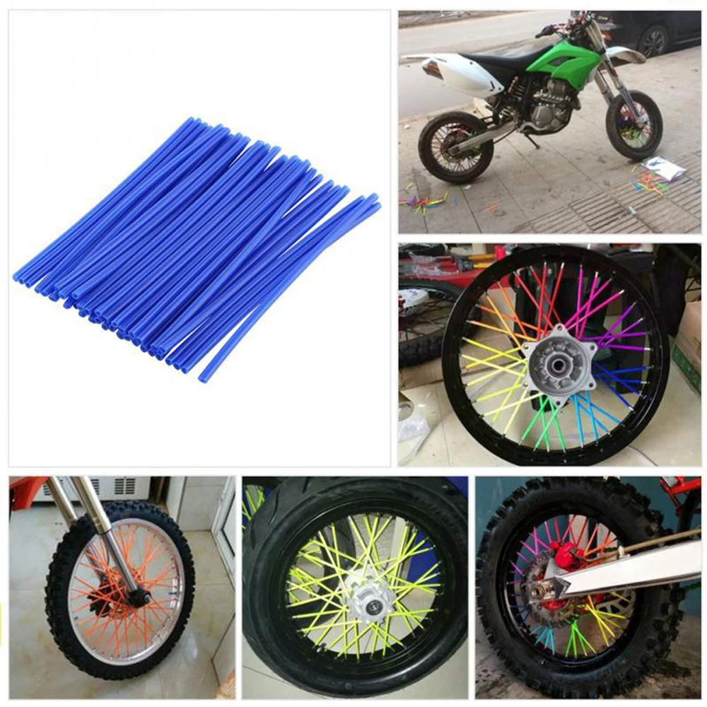 36pcs Motorcycle Spoke Covers New Motorcycle Wheel Rim Spoke Wrap Kit Skin Cover 6.7 inch for MX Motocross Dirt Pit Bike Enduro Supermoto Honda Suzuki