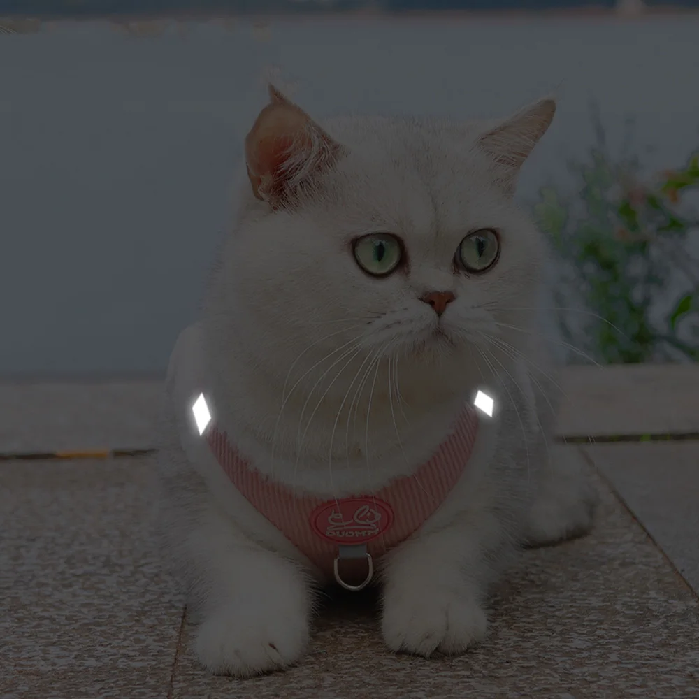 Rabbit Fur Cat Dog Harness and Leash Set Winter Pet Outdoor Walking Supplies Reflective Adjustable Kitten Puppy gatos Harnesses 5