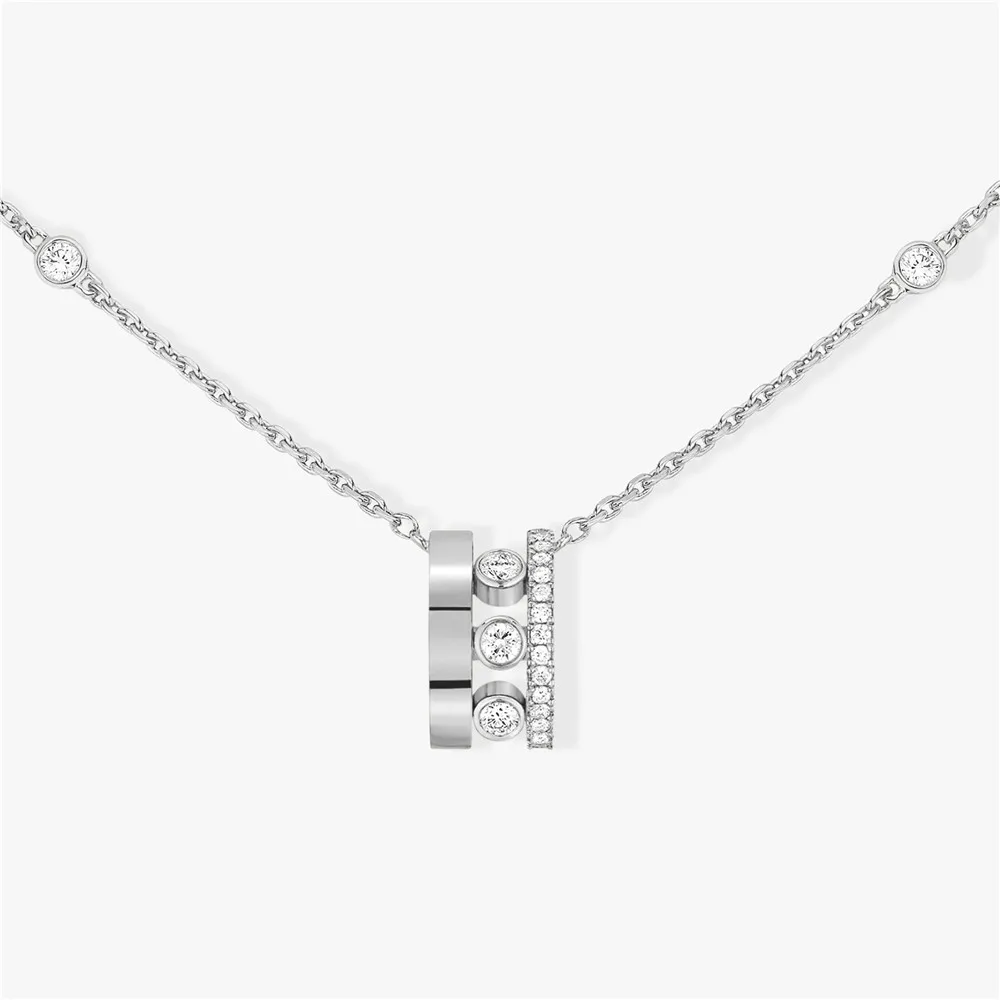 

MOVE ROMANE diamond.pendant luxury brand style new 925 sterling silver women's necklace.girlfriend gift.Gift for Mom