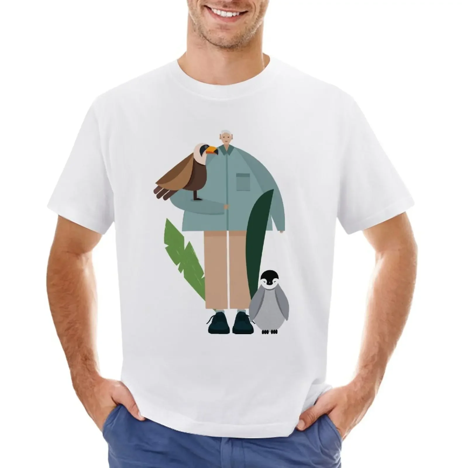 

David Attenborough T-Shirt vintage clothes summer clothes Blouse sweat men t shirts