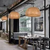 Bamboo Hanging Lamp Pendant Ceiling Light Rattan Wicker Lustre Hand Knit Braiding Suspended Home Dining люстра потолочная 4