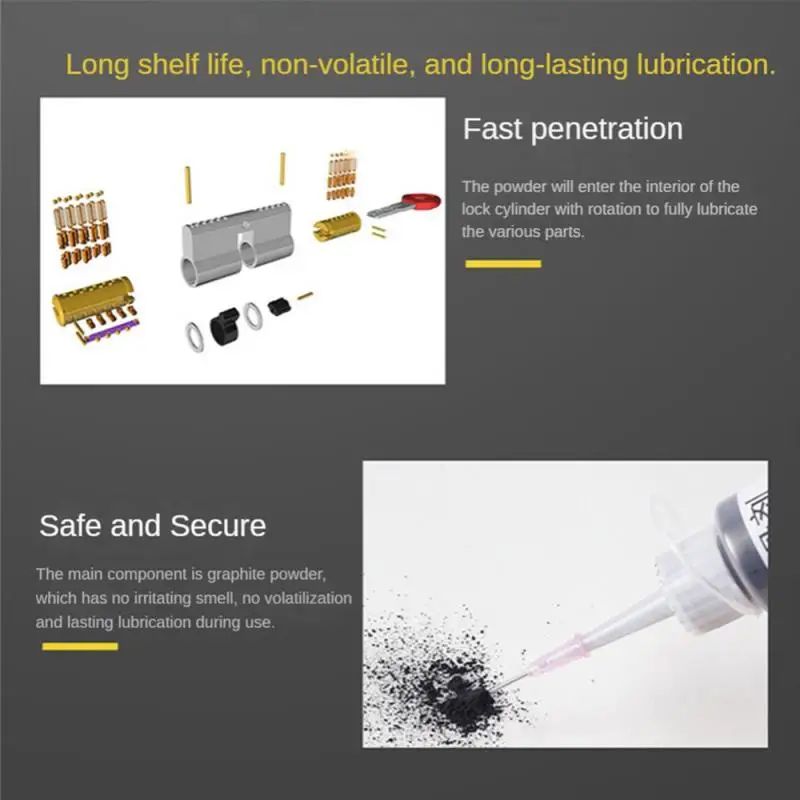 1-6pcs Graphite Lubricating Powder Safe Locksmith Tools Padlock Lubrication Moisture-proof Lock Cylinder Lubricant graphite powder lubricant carabiner belt clip locksmith tools