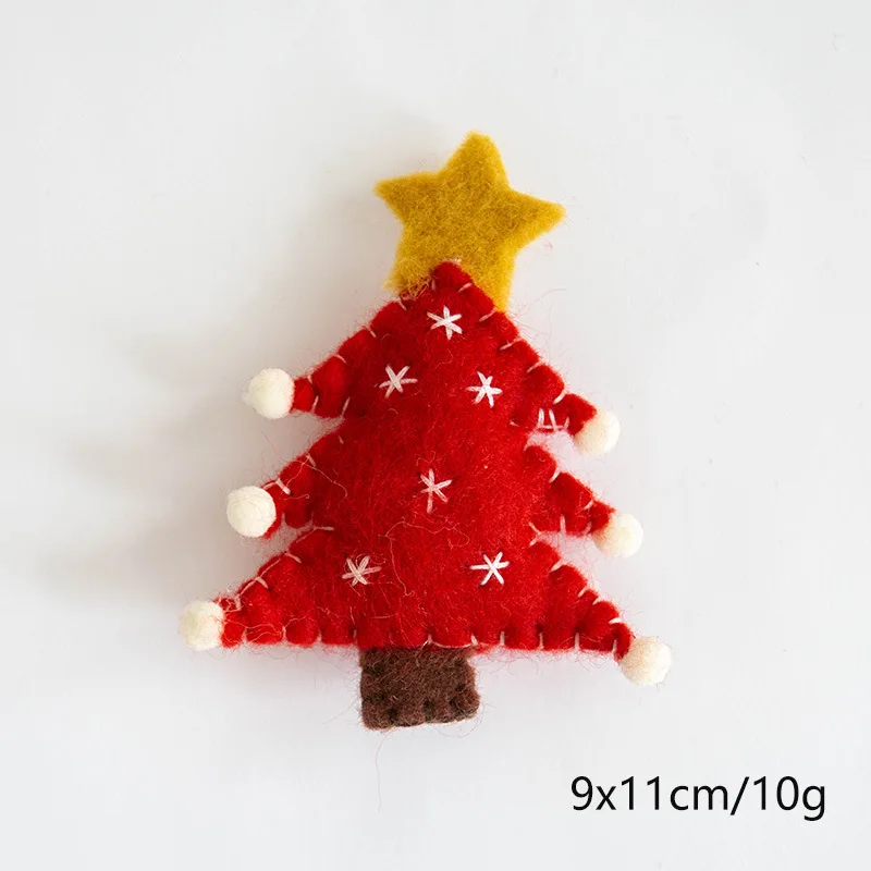 thumbnail image 1 of 1/3Pcs Wool Felt Christmas Pendants Hand Sewing Felt Snowmen Xmas Tree Wreath Socks Gloves Hanging Ornaments Navidad Party Decor, 1 of 5