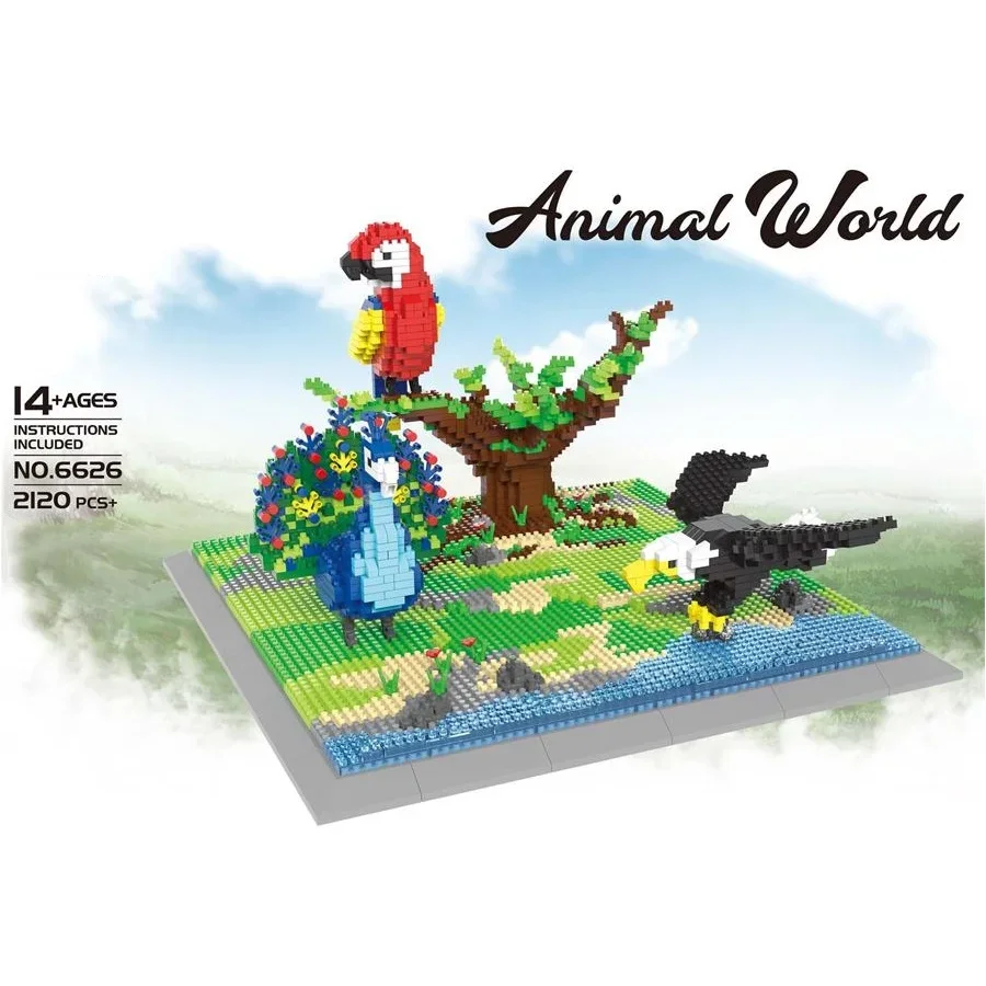 

Mini Blocks Park Building Micro Bricks Animal Zoo Panda Bird Educational Toys for Kids Gift Children New Year Present Christmas