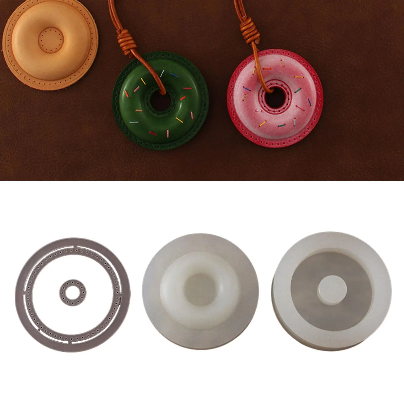 

Donut Shaped Durable Leather Moulding Mold for Craft Flocking Leather Sewing