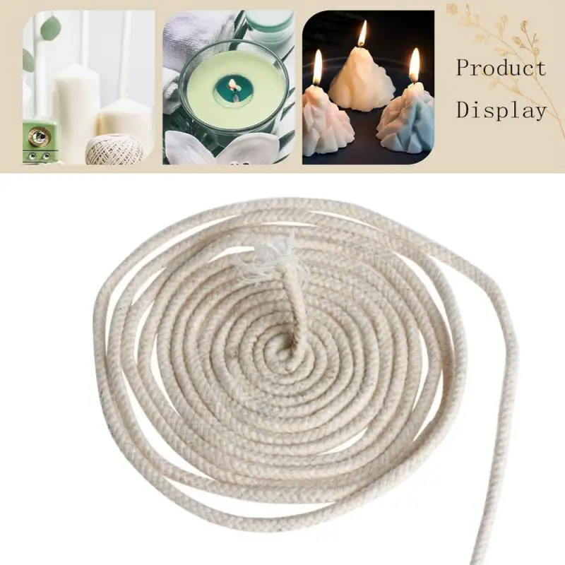 Round Cotton Alcohol Wick 2mm/3mm/4mm/5mm/6mm/8mm Cotton Oil Lamp Wicks Burner For Glass Oil Lamps Accessories oil lamp wicks