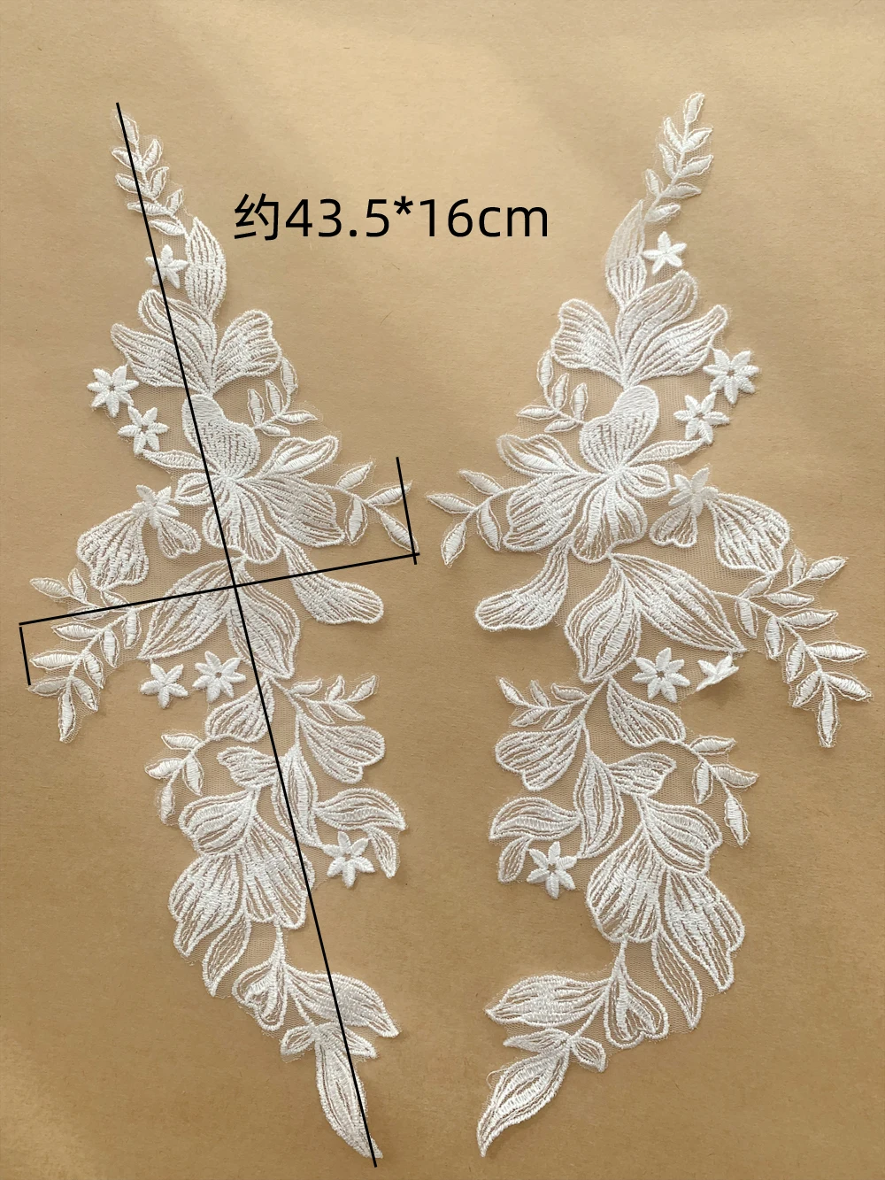 3D-Blumen-Stickerei Aufnäher – Applikation Zum Aufbügeln Oder Annähen, Ca. 28x10 Cm