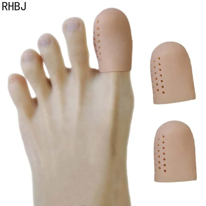 RHBJ 2Pcs Beige Toe Protector Silicone Gel Cover Cap Pain Relief Preventing Blisters Corns Nail Tools Foot Care Toe Separators