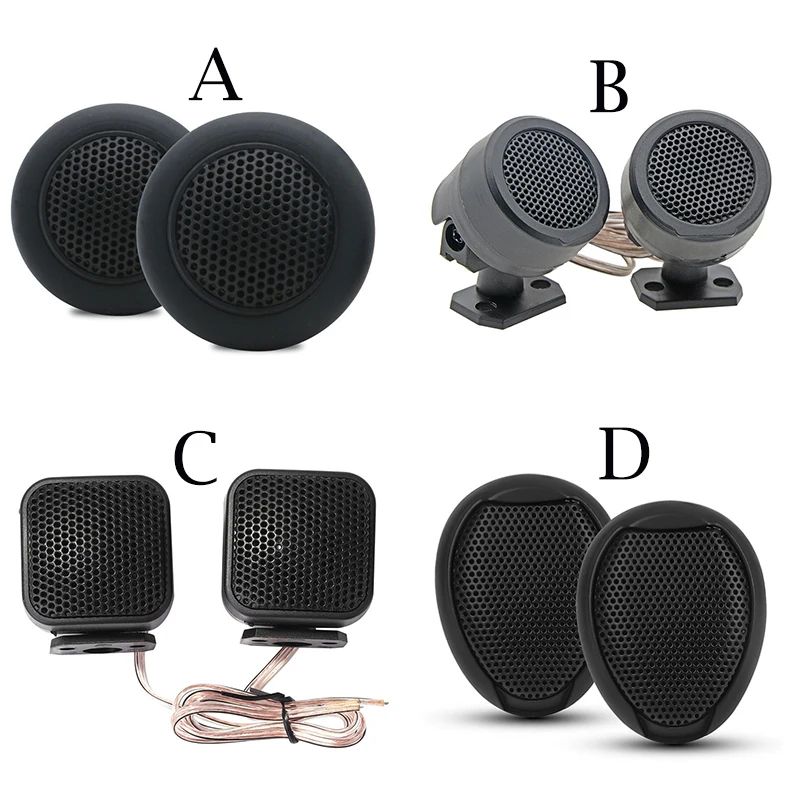 2pcs TS-T120 Car Speakers Audio Horns Vehicle Subwoofer Tweeter 12-24V 10W 89db General Purpose Black Loudspeaker Accessories dome tweeter speakers