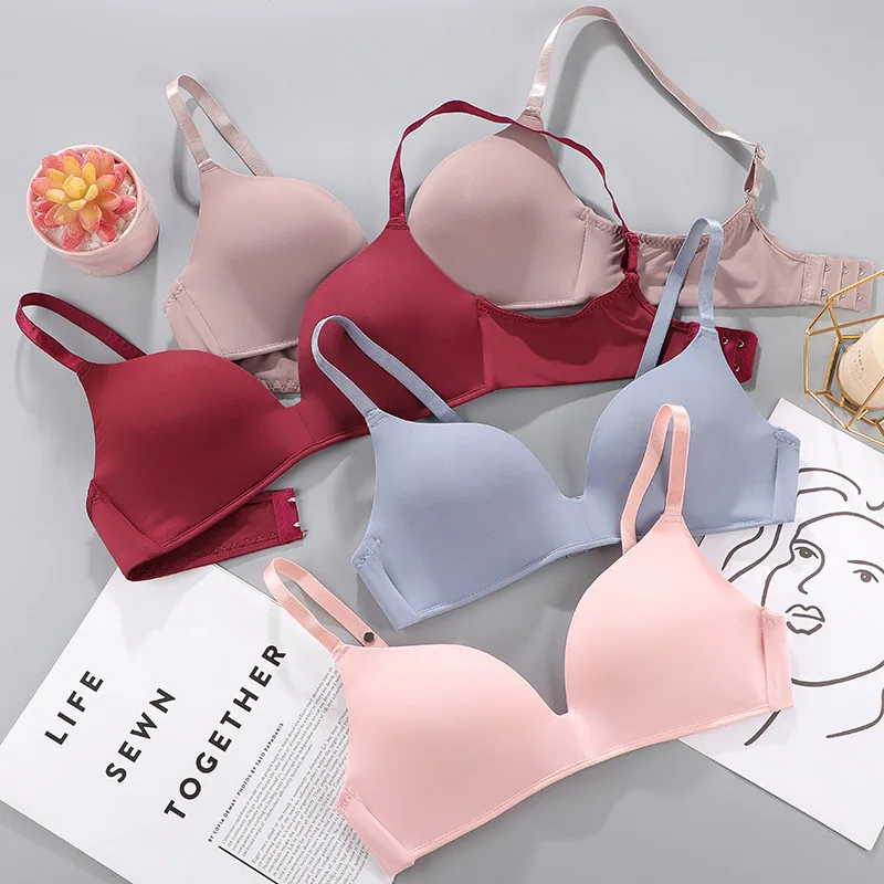 Women Seamless Bra Sexy No Wire Push Up Underwear Girls Students Breathable Thin 12 Colors Bras 3