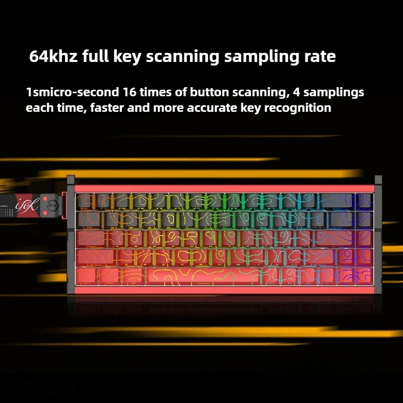 IROK MG68 Plus Max 68AEC 유선 기계식 키보드 마그네틱 스위치 알루미늄 합금 케이스 RT0.001MM 8K RGB 유선 키보드 (게이머용)