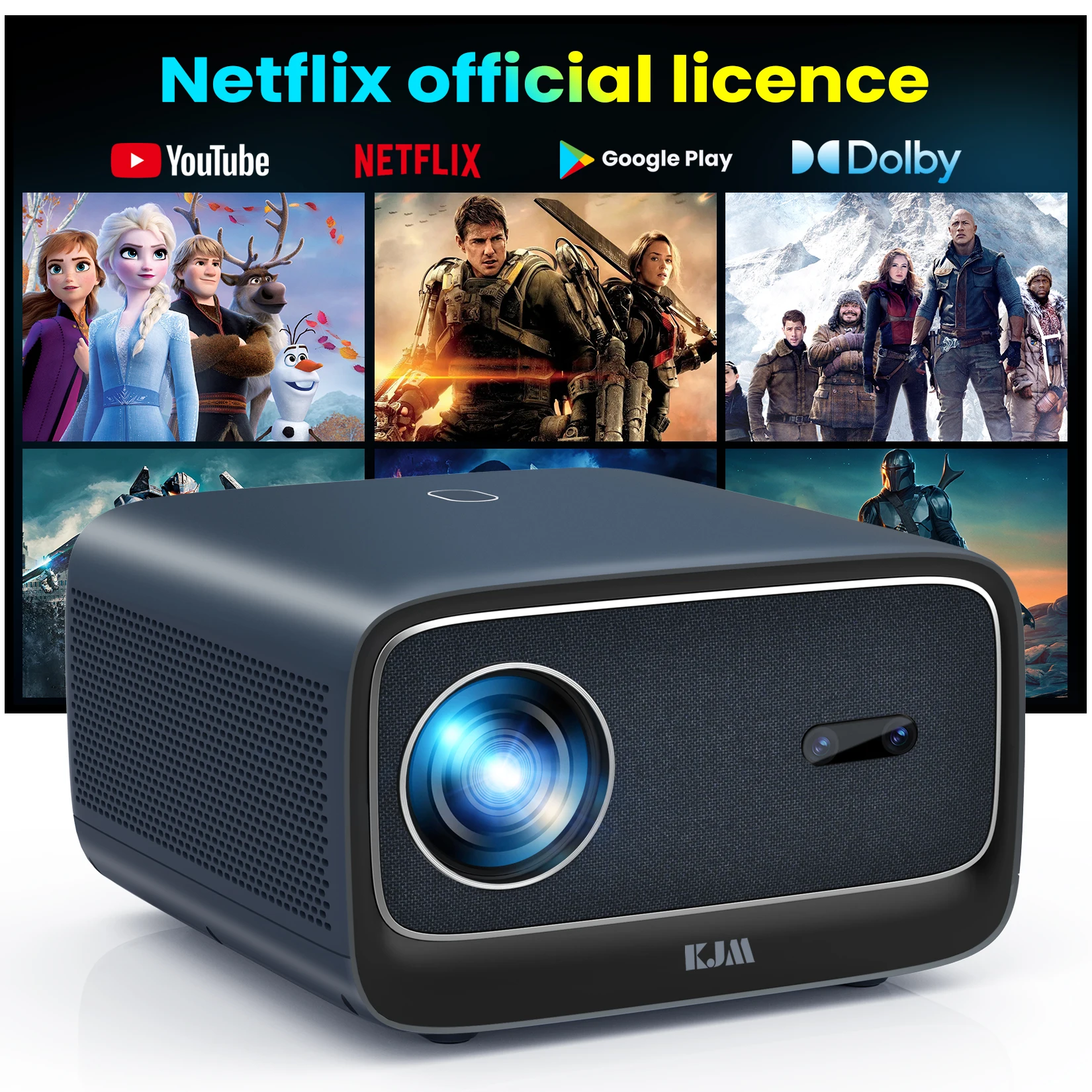 FANGOR 1000ANSI 4K Projector Android TV Netflix Free Home Office Beamer Auto Focus Keystone JBL DoIby Audio 1080P Wifi Projector