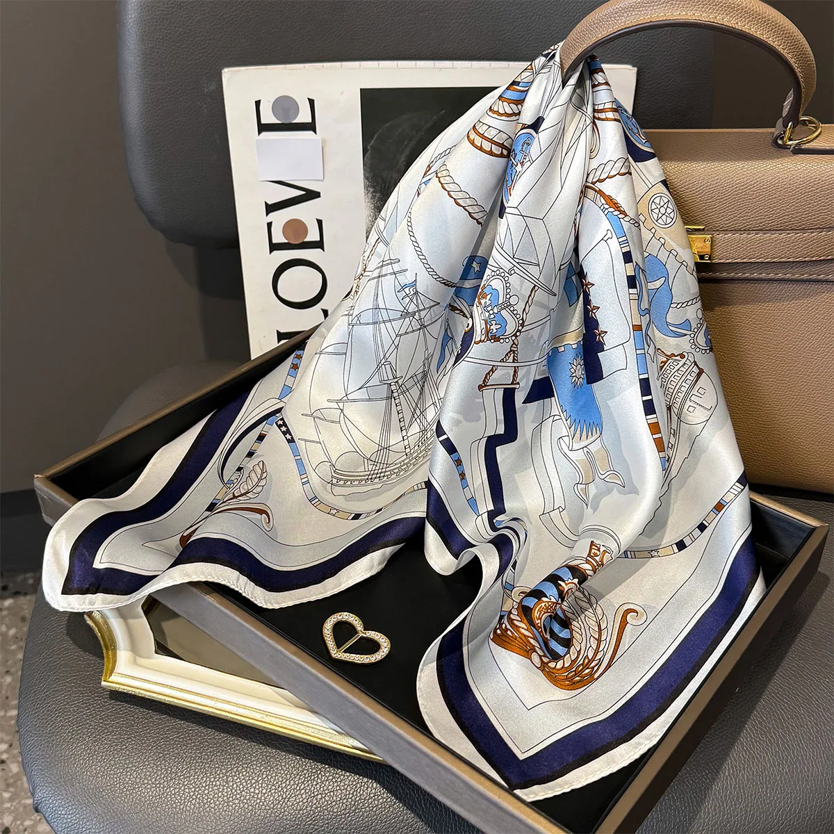 100% Mulberry Silk Square Scarf for Women