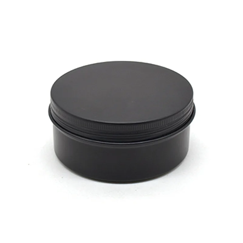 10Pcs 5g 10g 15g 20g 30g 50g 60g Empty Black Aluminum Tins Cans Screw Top Round Candle Spice Tins Cans with Screw Lid Containers