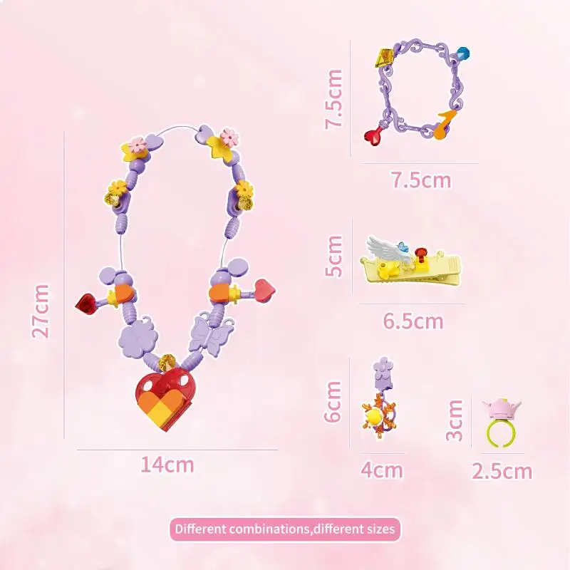 6/23/30Pcs Beaded Diy Handmade Puzzle Wearing Beads Building Blocks Pretend Play Beauty Set for Girls Bracelet Princess Jewelry