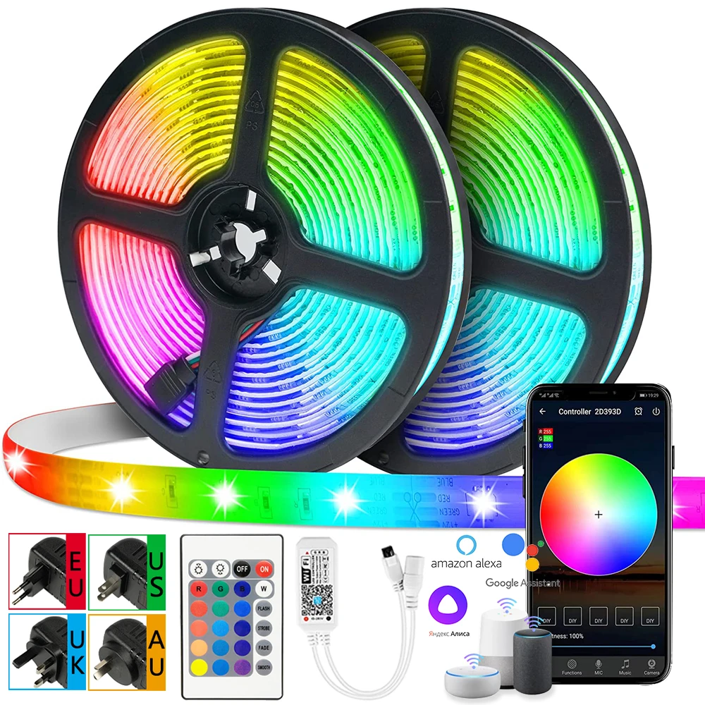 Светодиодная лента RGB 5050 с Bluetooth-управлением 5-20 м 30 светодиодов/м |
