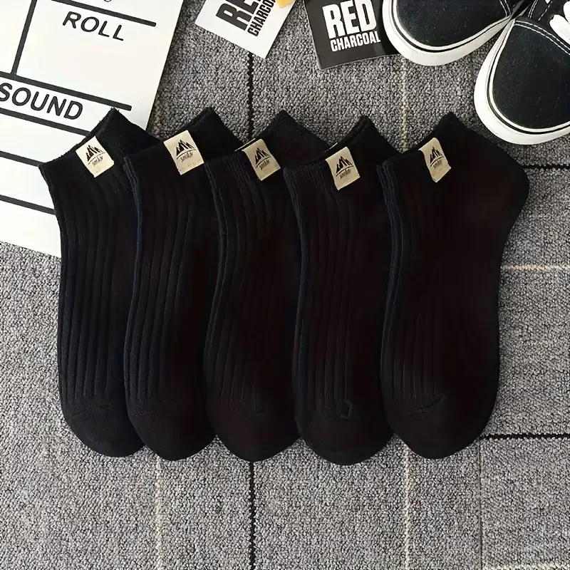 5 10 Pairs of High-Quality Men' Outdoor Sports Fitness Socks in Black and...