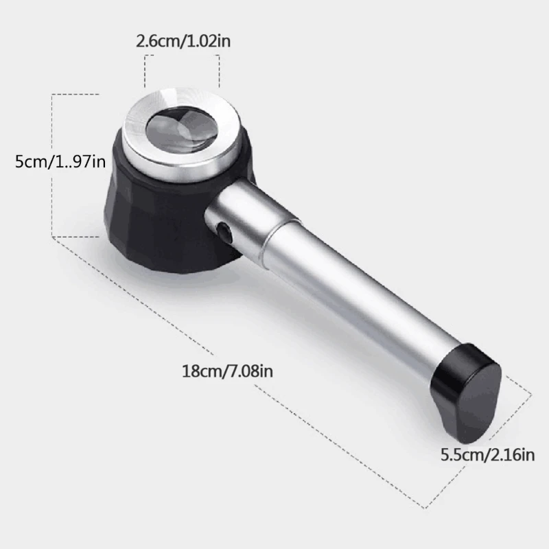 Horizon 10x Optical Glass Magnifier Lighted Jeweler Loupe W/ Measure Scale  for sale online