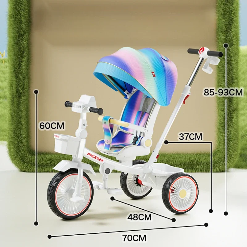 Pushable and rideable children's tricycle multifunctional stroller Lightweight Travel Pram Children's riding toys