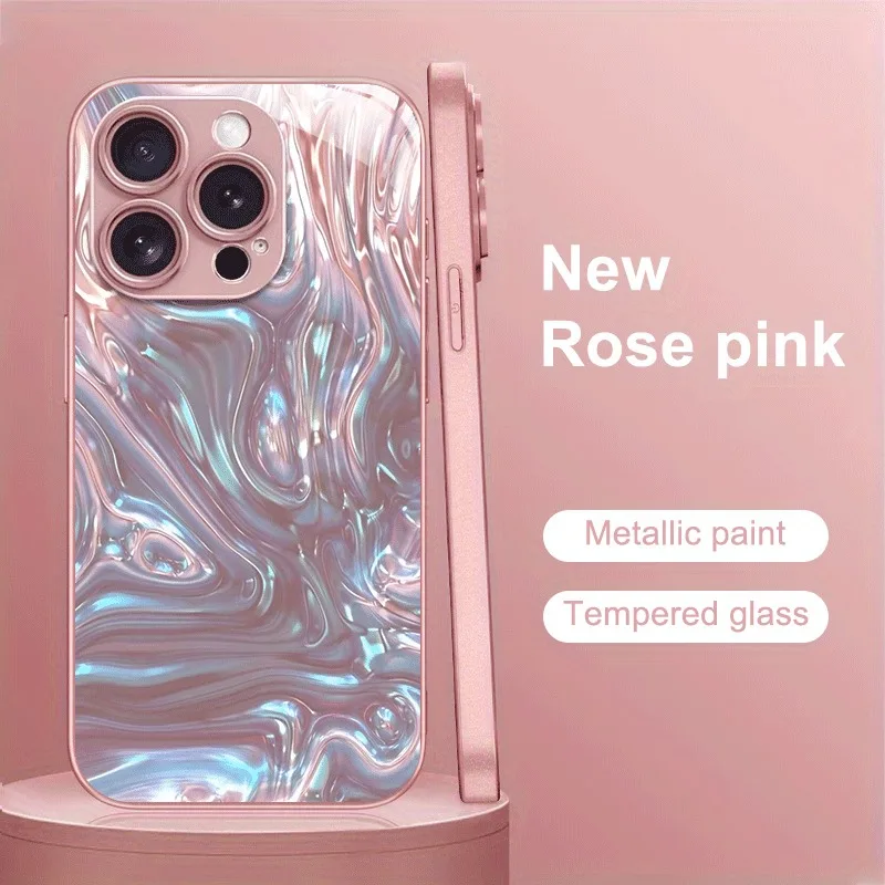 Iridescent Textured Metal & Glass Phone Case