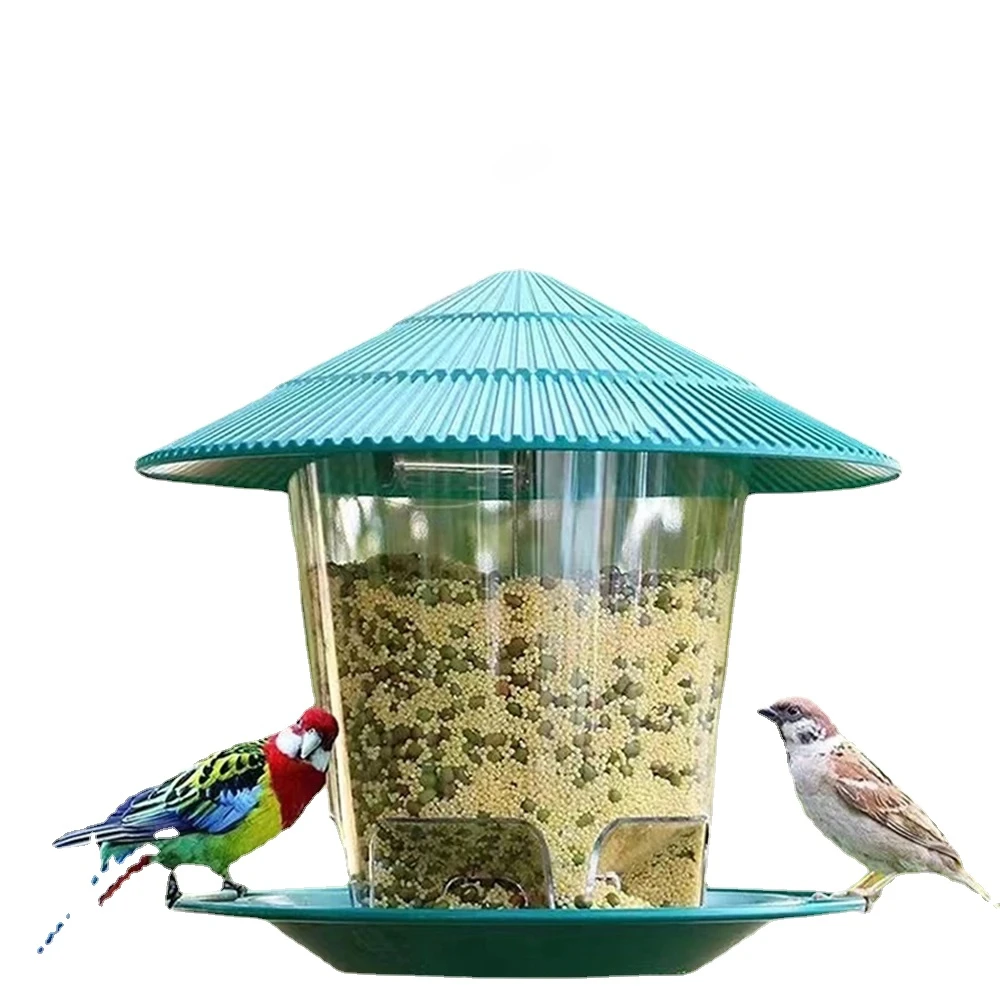

Window Wild Bird Feeder House Transparent Plastic Bird Feeder Hanging Peanut Nut Feeding Station Garden Seed Dispenser